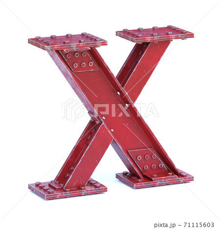 Steel I beam font 3d rendering letter L Steel I beam font 3d rendering letter L 71115603