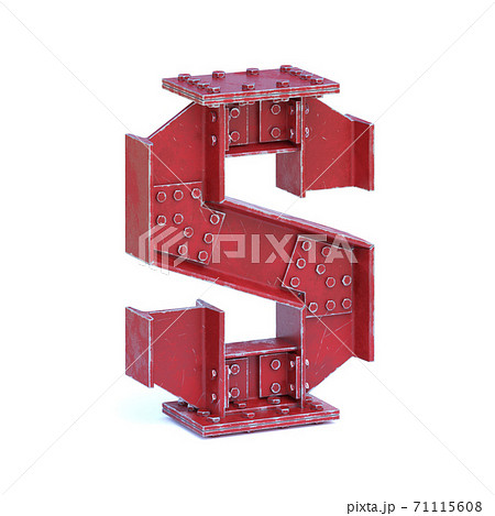 Steel I beam font 3d rendering letter L Steel I beam font 3d rendering letter L 71115608