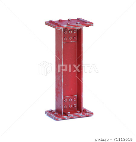 Steel I beam font 3d rendering letter L Steel I beam font 3d rendering letter L 71115619