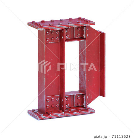 Steel I beam font 3d rendering letter L Steel I beam font 3d rendering letter L 71115623