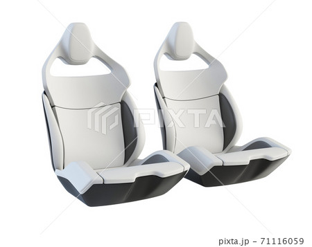 Two sport car seat, modern design, isolated on white background, 3d rendering 71116059