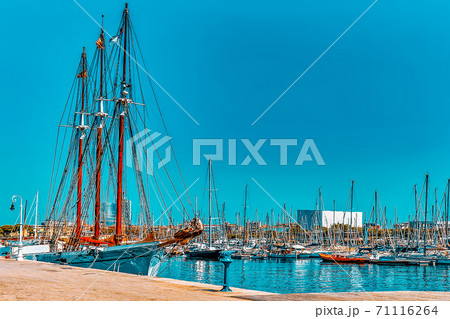 Panorama on Barcelona Seaport .Barcelona. Spain. Panorama on Barcelona Seaport .Barcelona. Spain. 71116264