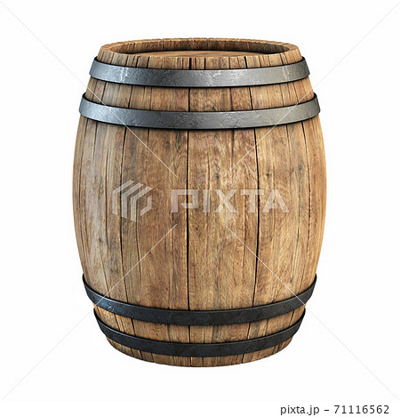 Wooden barrel isolated on white background 3d illustration Wooden barrel isolated on white background 3d illustration 71116562