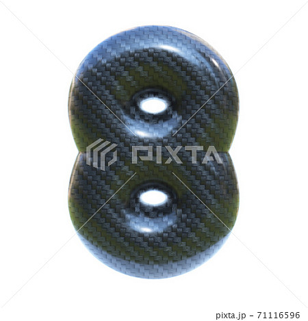 Carbon fiber font, 3d rendering, number 8 Carbon fiber font, 3d rendering, number 8 71116596