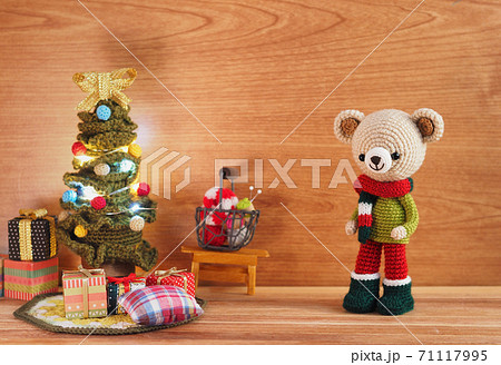 かわいい動物のあみぐるみ　クリスマス 71117995