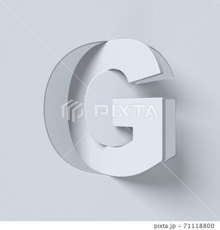 Cut out and rotated font 3d rendering letter G 71118800