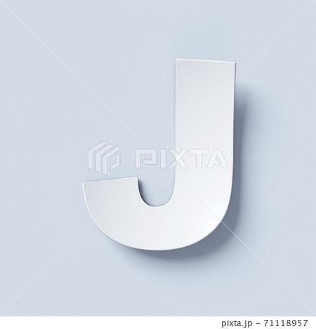 White bent paper font letter J 71118957
