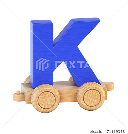 Train font on wheels 3d rendering letter K Train font on wheels 3d rendering letter K 71119358