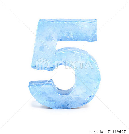 Ice font 3d rendering, number 5 Ice font 3d rendering, number 5 71119607