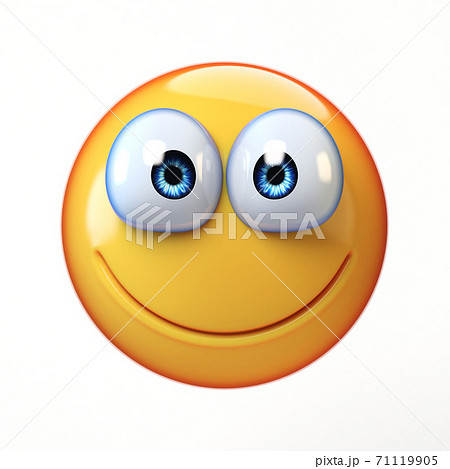 Happy emoji isolated on white background, smiling face emoticon 3d rendering 71119905