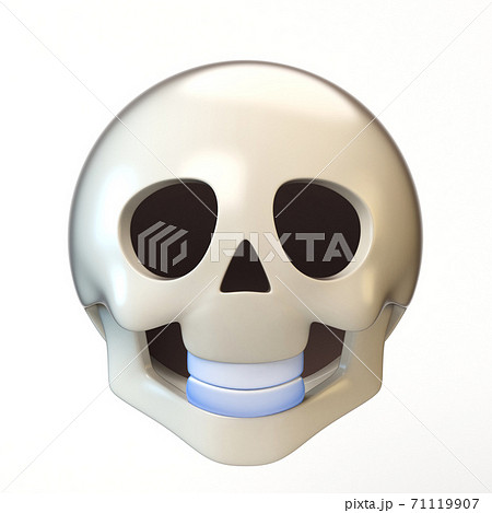 Skull face emoji isolated on white background, dead emoticon 3d rendering 71119907