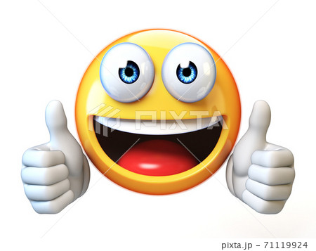 Thumbs Up Emoji Isolated On White Background のイラスト素材