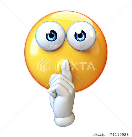 Emoji making silence hand gesture isolated on white background, emoticon with finger over his mouth 3d rendering Emoji making silence hand gesture isolated on white background, emoticon with finger over his mouth 3d rendering 71119928
