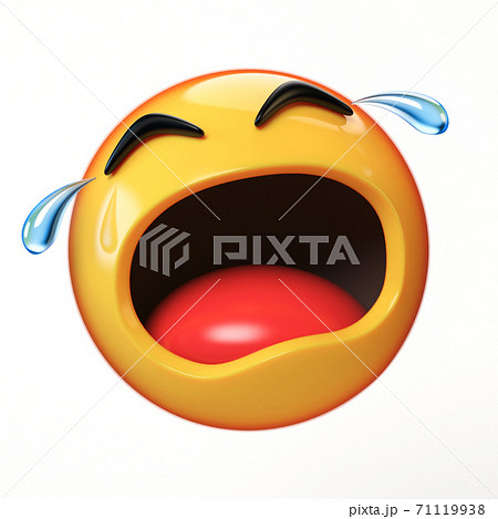 Crying emoji isolated on white background, emoticon in tears 3d rendering 71119938