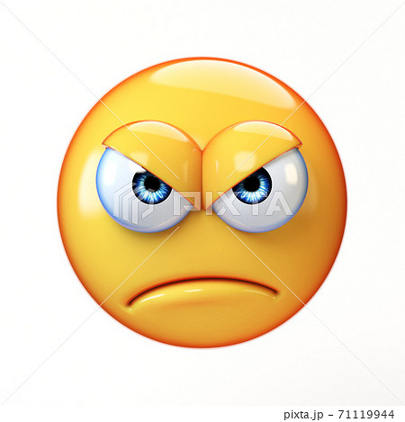 Bad emoji isolated on white background, angry... - Stock Illustration  [71119944] - PIXTA