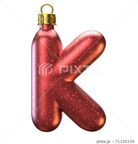 Christmas tree decoration font 3d rendering, letter K Christmas tree decoration font 3d rendering, letter K 71120130
