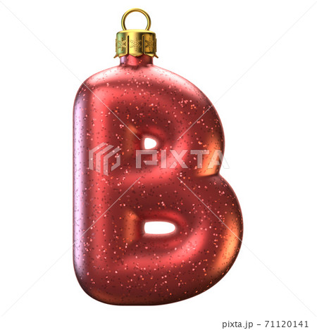 Christmas tree decoration font 3d rendering, letter B Christmas tree decoration font 3d rendering, letter B 71120141