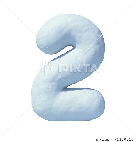 Snow font 3d rendering number 2 71120210
