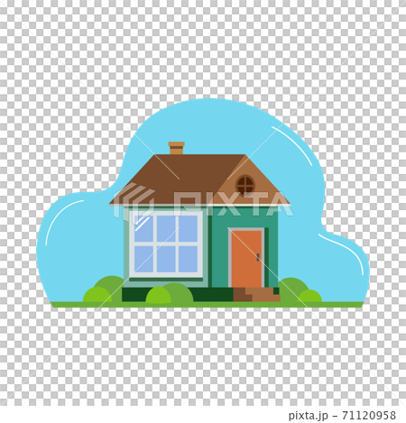 House. flat design suburban landscape. Vector Abstract Architecture Illustration. House. flat design suburban landscape. Vector Abstract Architecture Illustration. 71120958