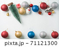 Christmas background of new year decorations 2021 on a light background. 71121300