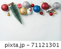 Christmas background of new year decorations 2021 on a light background. 71121301