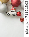 Christmas background of new year decorations 2021 on a light background. 71121302
