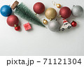 Christmas background of new year decorations 2021 on a light background. 71121304