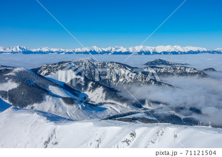 Winter Mountain Peaks in Sunny Weather Winter Mountain Peaks in Sunny Weather 71121504