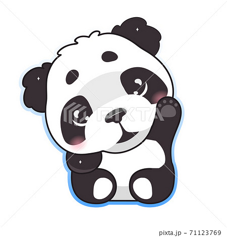 Cute panda waving hand kawaii cartoon vector... - Stock Illustration  [71123769] - PIXTA