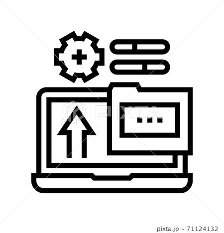 folder laptop line icon vector illustration sign folder laptop line icon vector illustration sign 71124132