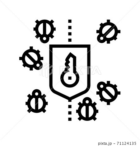 bug protection line icon vector illustration sign 71124135