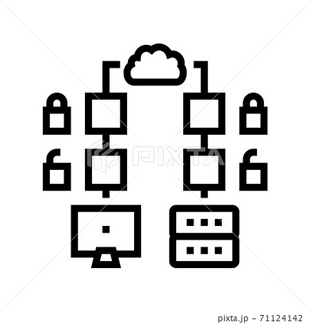 multi-stage encryption line icon vector illustration sign 71124142
