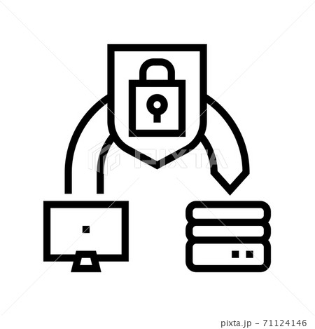 protective file transfer line icon vector illustration 71124146