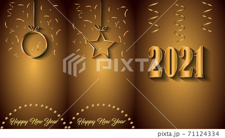 2021 Happy New Year background for your seasonal invitations, festive posters, greetings cards. 71124334