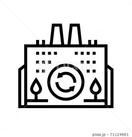 eco environmental factory line icon vector illustration 71124661