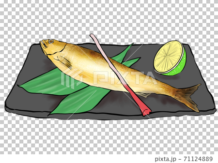 Grilled Sweetfish On A Plate Stock Illustration