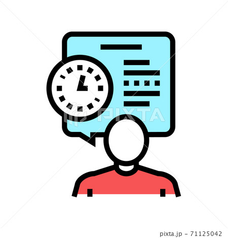 human talk about task time scheduling color icon vector illustration 71125042