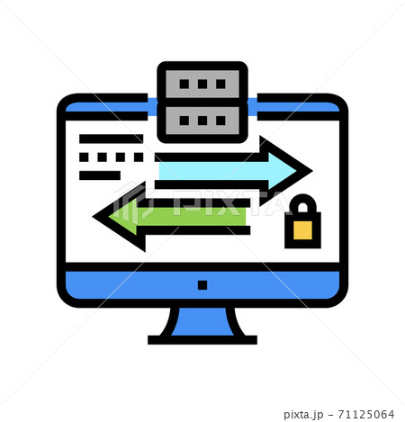 data exchange between servers color icon vector illustration data exchange between servers color icon vector illustration 71125064
