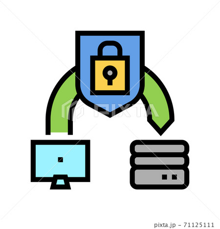 protective file transfer color icon vector illustration 71125111