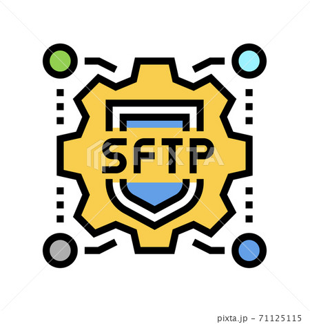 sftp label color icon vector illustration sign sftp label color icon vector illustration sign 71125115
