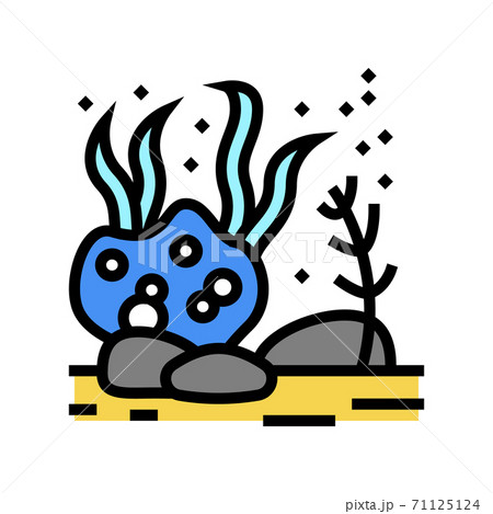 sea bottom color icon vector illustration sign 71125124