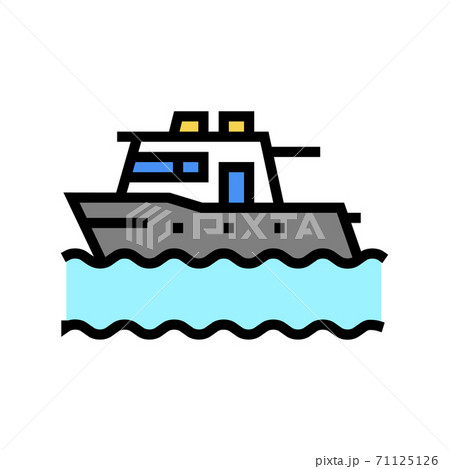 boat floating in sea color icon vector illustration 71125126