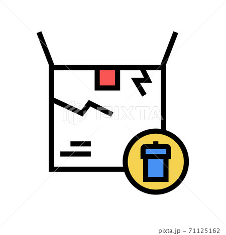 damaged box color icon vector illustration sign damaged box color icon vector illustration sign 71125162