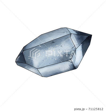 水晶のような鉱物 鉱石 水彩風のイラスト素材