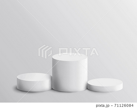 背景素材 3d 白い円柱の台座 表彰台のイラスト素材