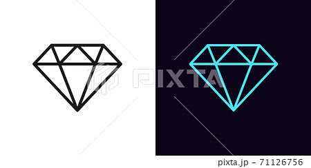 Outline diamond icon. Linear gem sign, jewel with editable stroke Outline diamond icon. Linear gem sign, jewel with editable stroke 71126756