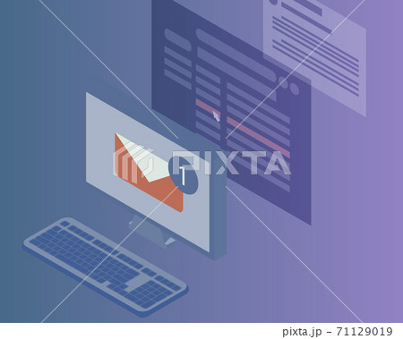 receive email and open email to see the content inside vector receive email and open email to see the content inside vector 71129019
