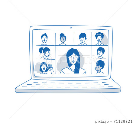 Learning online, e-learning video call chat with class. Distance education Learning online, e-learning video call chat with class. Distance education 71129321
