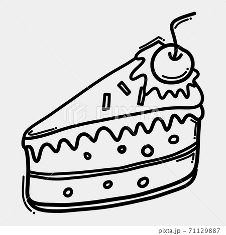 cake doodle vector icon. Drawing sketch illustration hand drawn line eps10 71129887