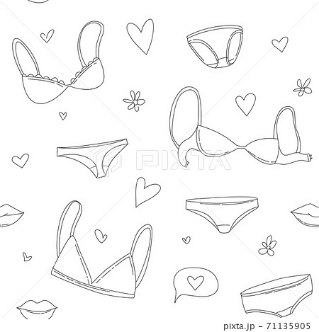 Women's underwear lingerie bras and panties seamless pattern background Women's underwear lingerie bras and panties seamless pattern background 71135905